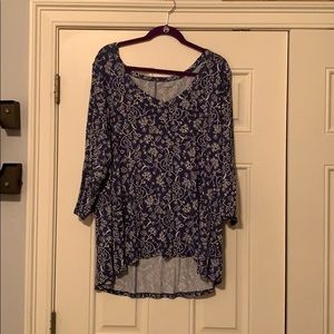 Blue Flowered Blouse